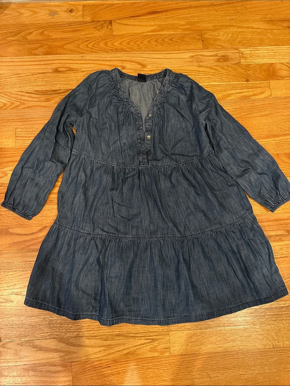 GAP Girls' Denim Tiered Dress - Blue Size M.
